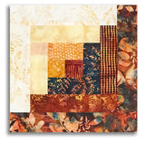 Hoffman Bali Batiks Pre-Cut 12 Block Log Cabin Quilt Kit - Autumn Sunsets - WARM