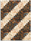 Hoffman Bali Batiks Pre-Cut 12 Block Log Cabin Quilt Kit - Autumn Sunsets - COOL