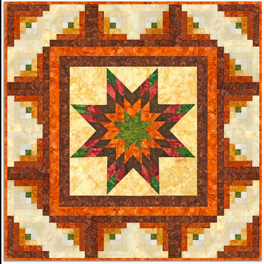 Hoffman Watercolor Batiks Lone Star PreCut Wall Hanging Kit Harvest