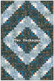 Hoffman Bali Batiks Pre-Cut 12 Block Log Cabin Quilt Kit - Driftwood - TIDE