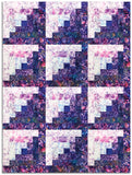 Hoffman Bali Batiks Pre-Cut 12 Block Log Cabin Quilt Kit - Sugar Plum