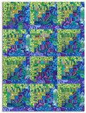 Free Spirit Kaffe Fassett Pre-cut 12 Block Log Cabin Quilt Kit - Blue/Green