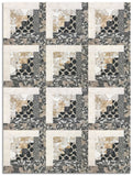 Kaufman Pre-Cut 12-Block Log Cabin Quilt Kit - Holiday Flourish: Festive Finery - Taupe