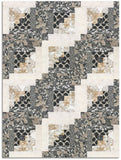 Kaufman Pre-Cut 12-Block Log Cabin Quilt Kit - Holiday Flourish: Festive Finery - Taupe