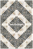 Kaufman Pre-Cut 12-Block Log Cabin Quilt Kit - Holiday Flourish: Festive Finery - Taupe