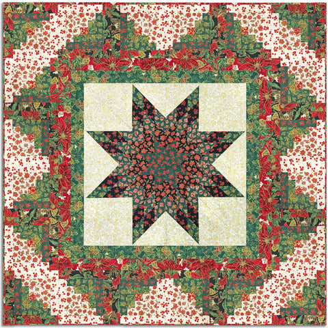 Jordan Fabrics Lone Star Wall Hanging Kit - Includes Pre-Cut Strips - Christmas Blossom - Christmas Joy