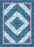 Hoffman Bali Batiks Pre-Cut 12 Block Log Cabin Quilt Kit - Blueberry Blast