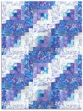 Hoffman Bali Batiks Pre-Cut 12 Block Log Cabin Quilt Kit - Blue Raspberry