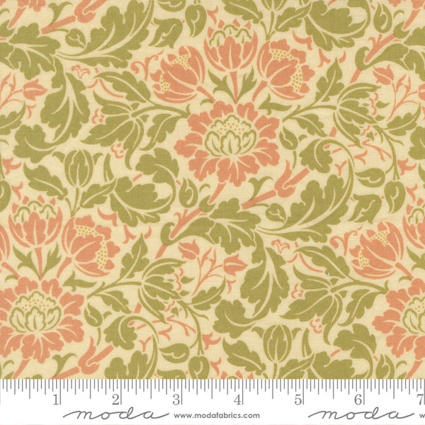 Moda Morris Muse 13384 11 Parchment Flowering Scroll By The Yard