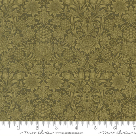 Moda Morris Muse 13386 12 Sage Sunflower Damask By The Yard
