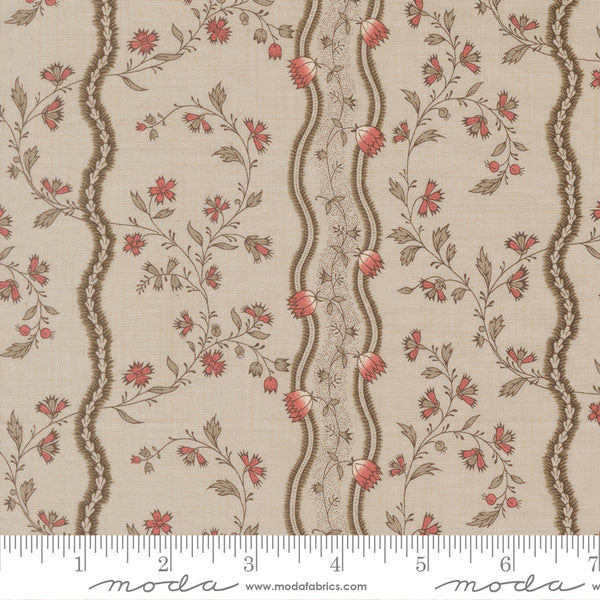 Moda - French General - Fleur De Paris 13993 16 Smoke Jonquille Stripes By The Yard