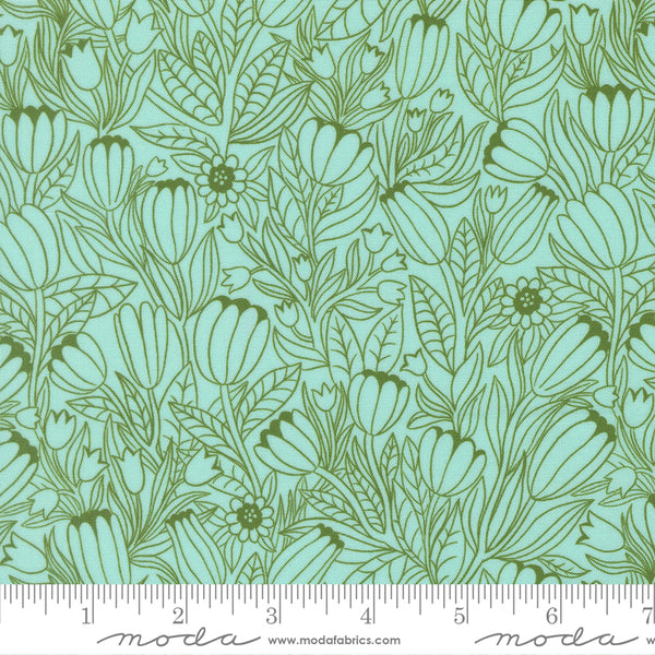 Moda Floral Fondant 14132 16 Sky Tulip By The Yard