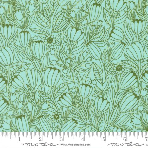 Moda Floral Fondant 14132 16 Sky Tulip By The Yard