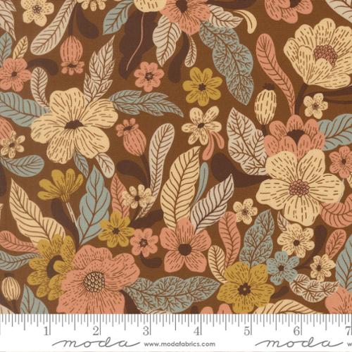 Moda Feather & Forest Bloom 14140 15 Walnut Wildflower Whispers By The Yard
