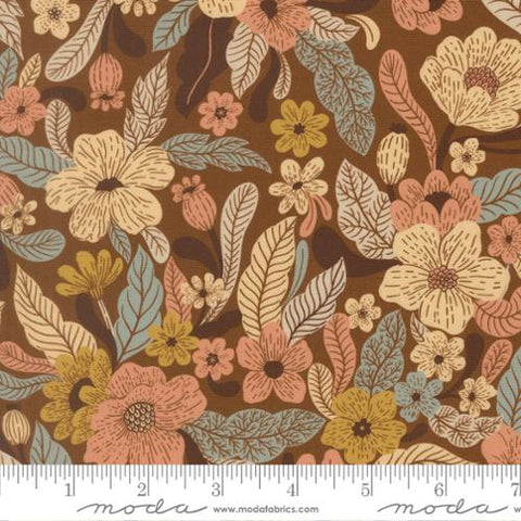 Moda Feather & Forest Bloom 14140 15 Walnut Wildflower Whispers By The Yard