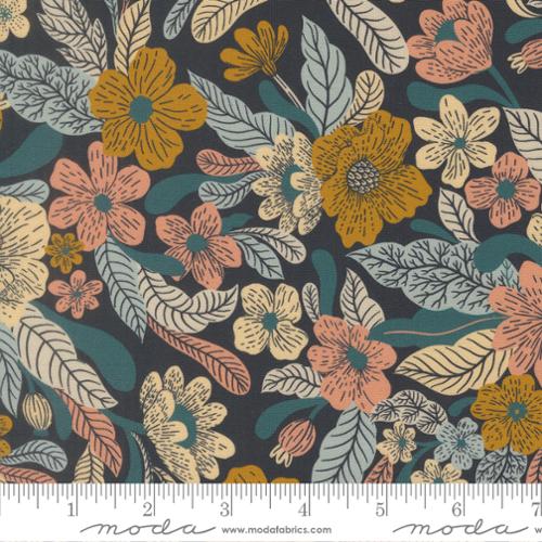 Moda Feather & Forest Bloom 14140 19 Midnight Wildflower Whispers By The Yard