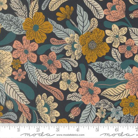 Moda Feather & Forest Bloom 14140 19 Midnight Wildflower Whispers By The Yard