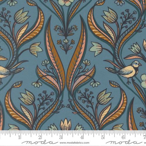 Moda Feather & Forest Bloom 14141 17 Azure Birds Damask By The Yard