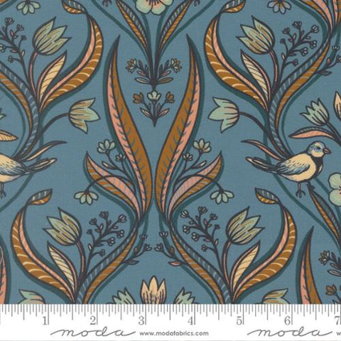 Moda Feather & Forest Bloom 14141 17 Azure Birds Damask By The Yard