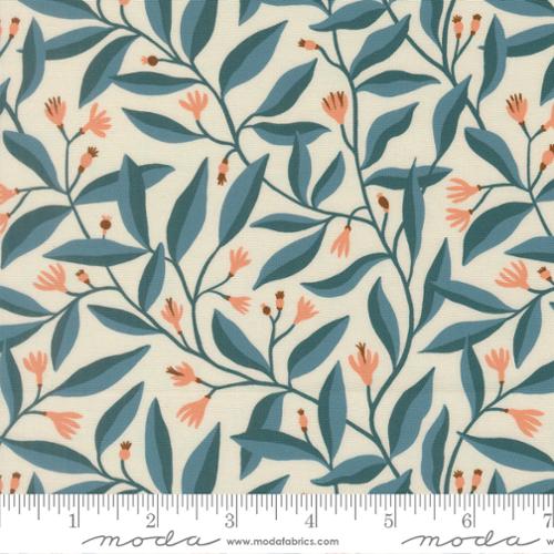 Moda Feather & Forest Bloom 14144 27 Azure Foliage Sprouts By The Yard