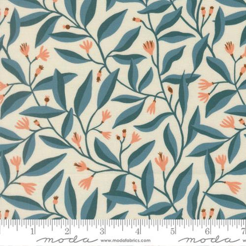 Moda Feather & Forest Bloom 14144 27 Azure Foliage Sprouts By The Yard