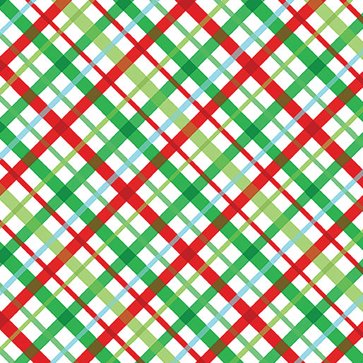 Benartex Happy Llamadays 14424 09 Holiday Plaid White By The Yard