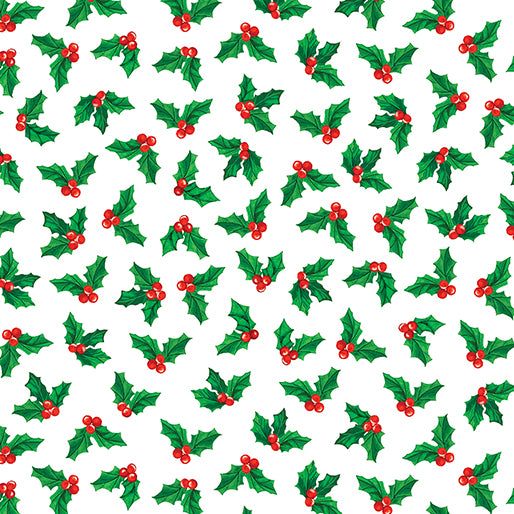 Benartex Sugar & Spice 14576 09 little Holly White By The Yard