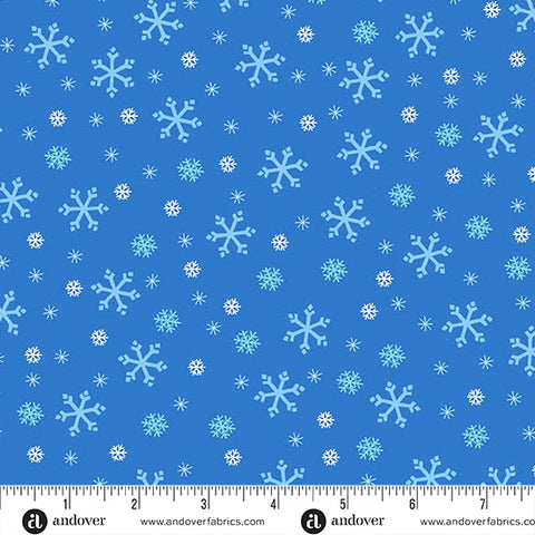 Andover Snowflake 1462 B Cobalt Snowflake By The Yard