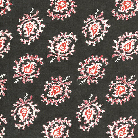 Moda Minick & Simpson Harbor Springs 14901 18 Charcoal Indienne Paisley 4 YARDS