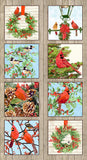 Andover Snowbirds 1507 N Linen Snowbirds 24" PANEL By The PANEL (Not Strictly By The Yard)