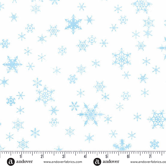Andover Snowbirds 1511 L Whiteout Snowflakes By The Yard