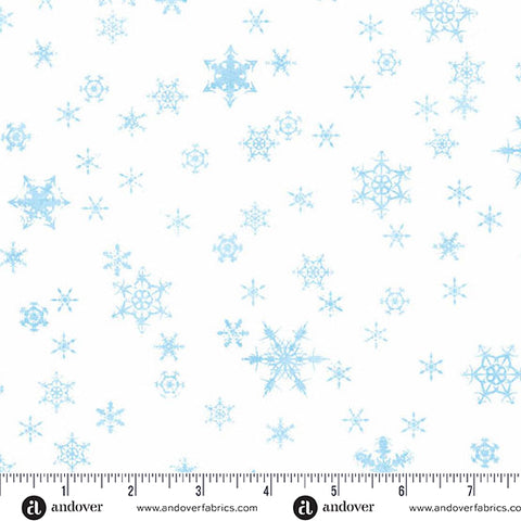 Andover Snowbirds 1511 L Whiteout Snowflakes By The Yard