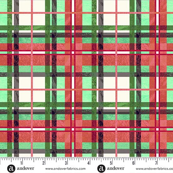 Andover Snowbirds 1512 RG Red/Green Tartan By The Yard