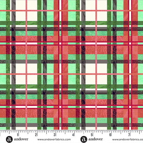 Andover Snowbirds 1512 RG Red/Green Tartan By The Yard
