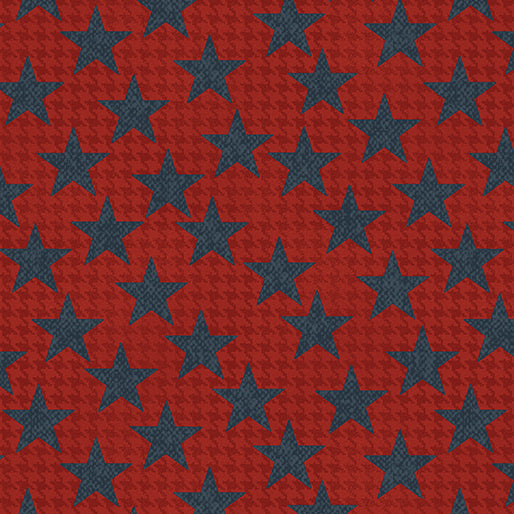 Benartex American Spirit 16103 10 Houndstooth Stars Red By The Yard