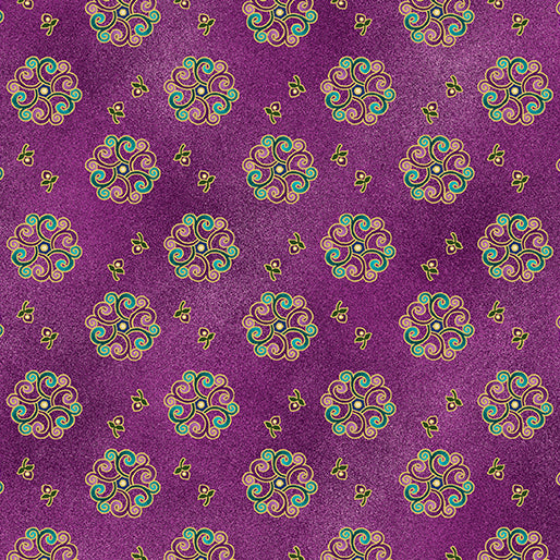 Benartex Shangri-La 16116M 66 Medallion Burst Purple/Multi By The Yard