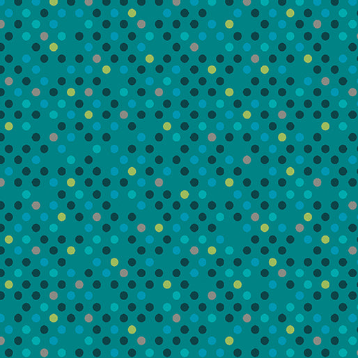 Benartex Dazzle Dots 16206 84 Confetti Drop  Teal/Multi By The Yard
