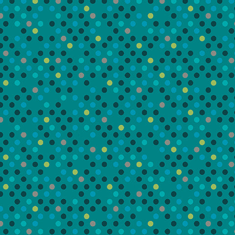 Benartex dazzle dots 16206 84 confetes drop verde-azulado/multi pelo quintal