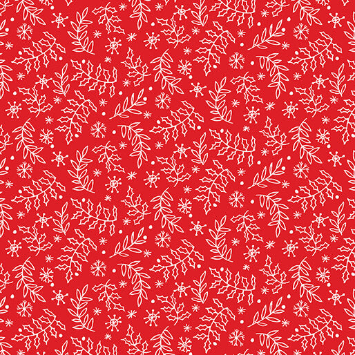 Benartex Meowy Christmas 16235 10 Holly Jingle Red By The Yard