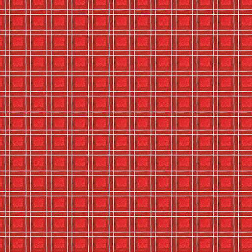 Benartex Meowy Christmas 16237 10 Painted Plaid Red By The Yard