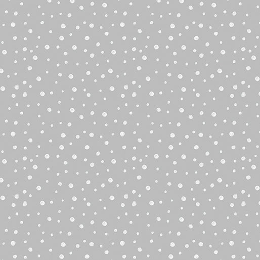 Benartex Meowy Christmas 16239 08 Snow Dots Light Grey By The Yard