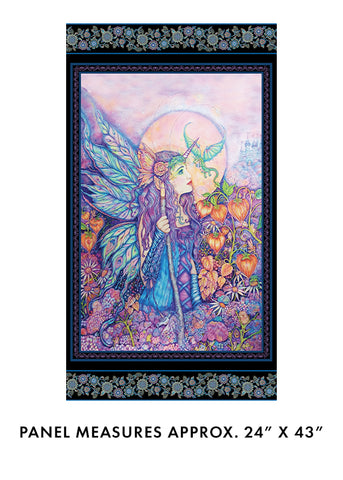 Benartex Fairy Enchantment 16244 99 - Fairy Panel 24" PANEL By The PANEL (not strictly by the yard)