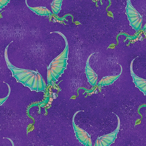 Benartex Fairy Enchantment 16247 66 Dragon Enchantment Purple By The Yard