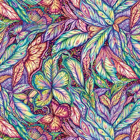 Benartex Fairy Enchantment 16248 99 Tapestry Leaves Multi By The Yard