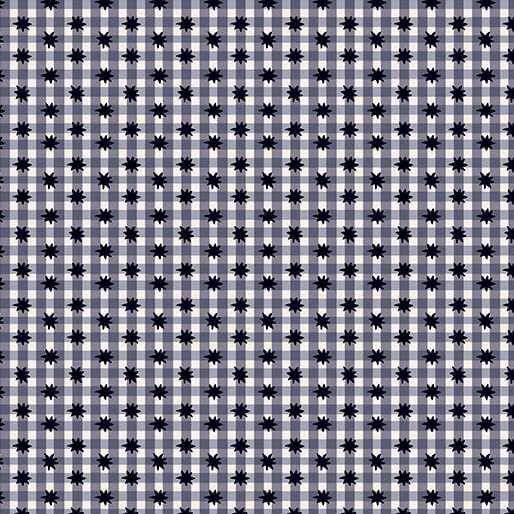Benartex Love & Stitches 16714 12 Licorice Meadow Star Gingham By The Yard