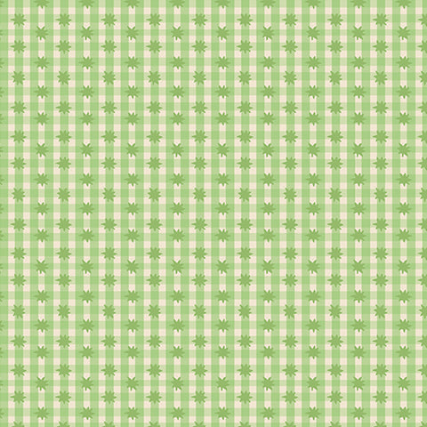 Benartex Love & Stitches 16714 42 Mint Meadow Star Gingham By The Yard