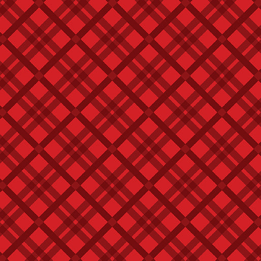 Benartex - Merry Cats 16740 10 Red Tartan Season By The Yard