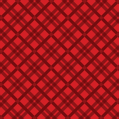 Benartex - Merry Cats 16740 10 Red Tartan Season By The Yard