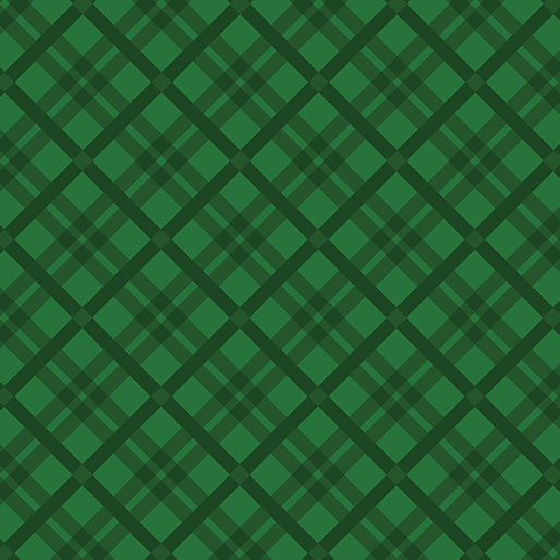 Benartex - Merry Cats 16740 45 Green Tartan Season By The Yard