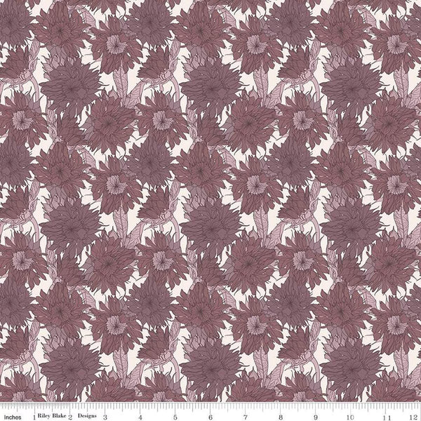 Riley Blake Evening On The Prairie 16741 Grape Sunflower By The Yard